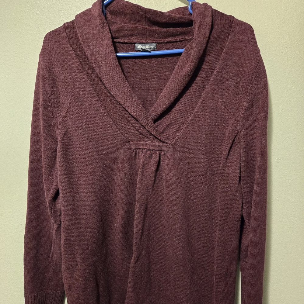Eddie Bauer - Lightweight Sweater - Long Sleeve - V-neck - Size Women's L Large